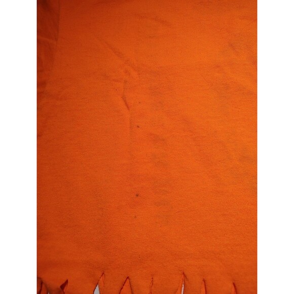 Bright Orange Fringed T-Shirt Hippie Style M Jerzees Tee Boho Retro What OMG - Picture 5 of 5